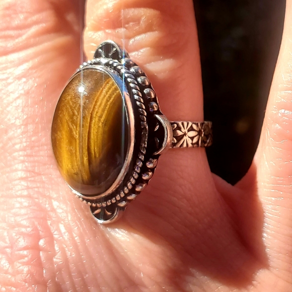 New Tiger Eye 925 Silver Ring. - Picture 2 of 16